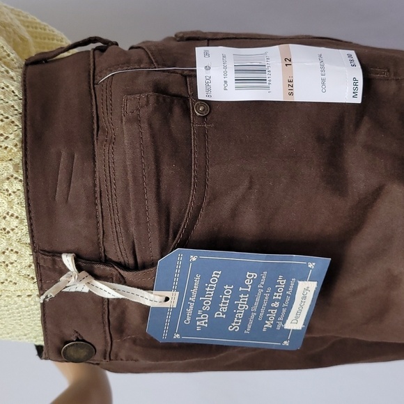 Demovracy Women's Brown Patriot Ab Solution Straight Leg Jeans - Picture 4 of 16